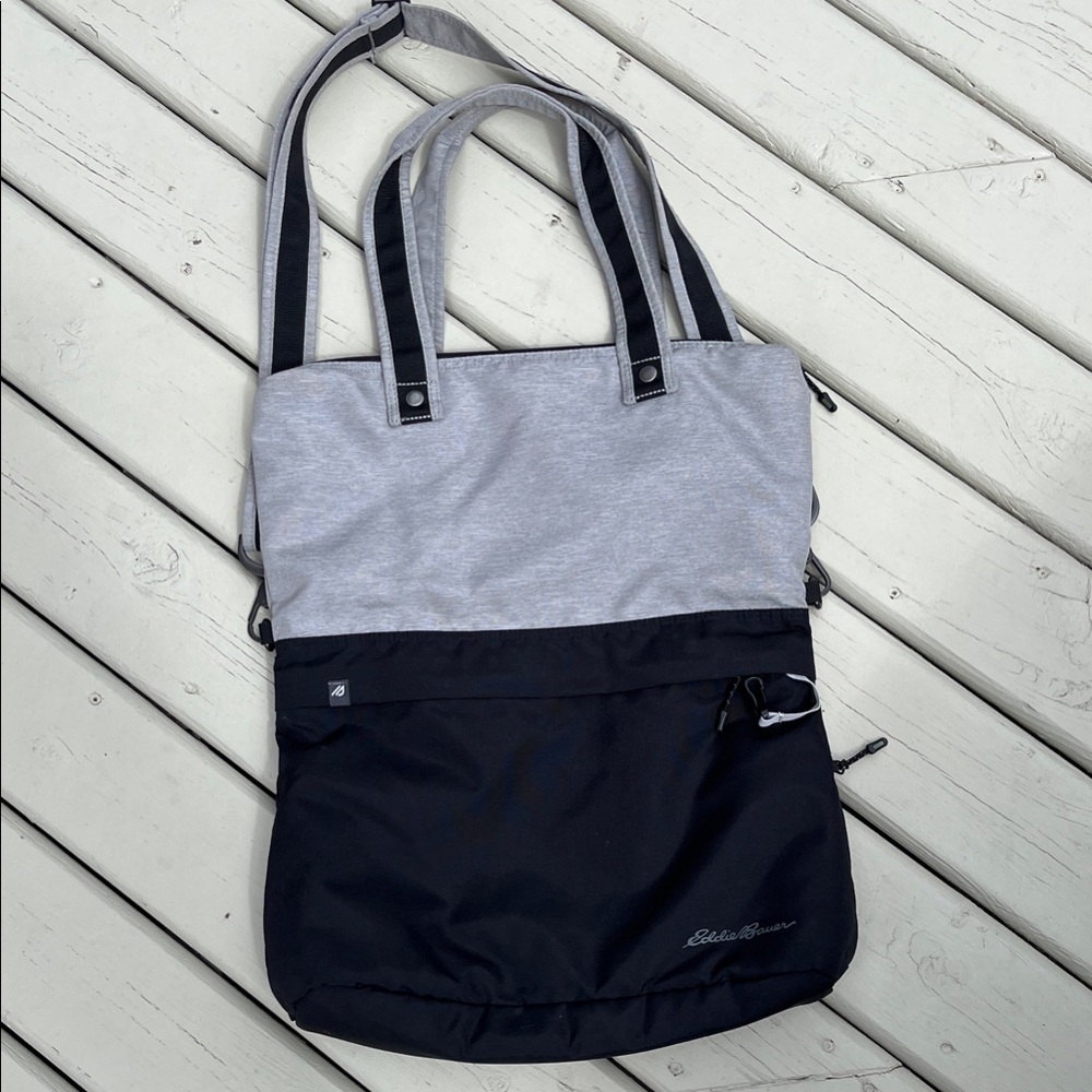 Eddie Bauer Two-Tone Gray and Black Tote